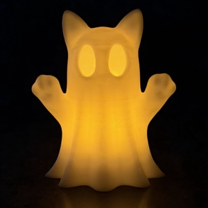  Világító cicás szellem dekoráció - otthon & életmód - dekoráció - halloween - halloweeni figurák - Meska.hu