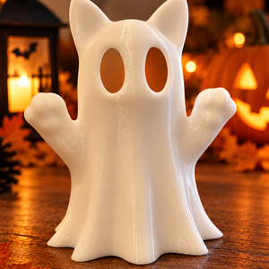  Világító cicás szellem dekoráció, Otthon & Életmód, Dekoráció, Halloween, Halloweeni figurák, Mindenmás, MESKA
