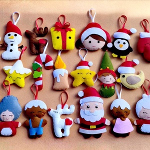 Karácsonyi dísz szett, Karácsony, Karácsonyi lakásdekoráció, Karácsonyfadíszek, Varrás, MESKA