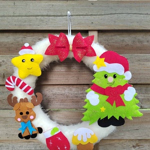 Karácsonyi kopogtató, Karácsony, Karácsonyi lakásdekoráció, Karácsonyi ajtódíszek, Varrás, Mindenmás, MESKA