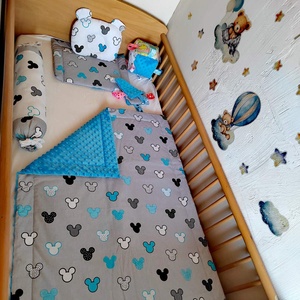 Kék Mickey egeres baba ágynemű szett, Otthon & Életmód, Babaszoba, gyerekszoba, Baba ágynemű, Varrás, MESKA