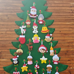 Filc díszíthető fenyő - adventi naptár - Meska.hu