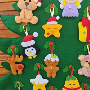 Filc díszíthető fenyő - adventi naptár - karácsony - adventi díszek - adventi naptár - Meska.hu