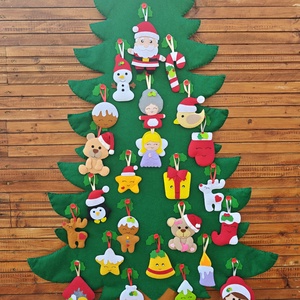 Filc díszíthető fenyő - adventi naptár - Meska.hu