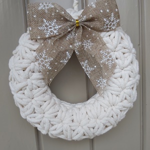 Jázmin mintás horgolt kopogtató - karácsony - karácsonyi lakásdekoráció - karácsonyi ajtódíszek - Meska.hu