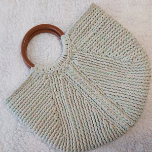 Horgolt kosártáska zsinórfonalból multikolor pastel színben, Táska & Tok, Kosár, Horgolás, MESKA