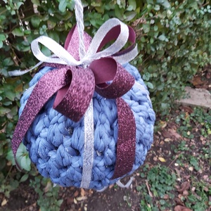 Horgolt karácsonyi függődísz, óriási méretű gömb  - karácsony - karácsonyi lakásdekoráció - karácsonyi lakásdíszek - Meska.hu