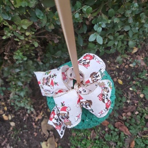 Horgolt karácsonyi függődísz, zöld színű óriási méretű gömb  - karácsony - karácsonyi lakásdekoráció - karácsonyi lakásdíszek - Meska.hu