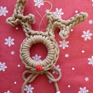 Horgolt karácsonyfadísz rénszarvas , Karácsony, Karácsonyi lakásdekoráció, Karácsonyfadíszek, Horgolás, MESKA