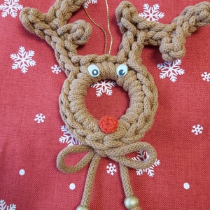 Horgolt karácsonyfadísz rénszarvas , Karácsony, Karácsonyi lakásdekoráció, Karácsonyfadíszek, Horgolás, MESKA