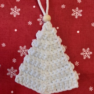 Horgolt karácsonyfadísz fehér karácsonyfa - Meska.hu