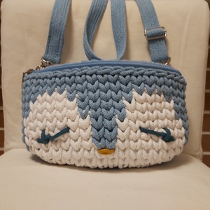 Horgolt pingvin övtáska újrahasznosított pamut zsinórfonalból  - Meska.hu