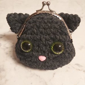 Mini horgolt cica pénztárca, Táska & Tok, Pénztárca & Más tok, Aprópénztartó, Horgolás, MESKA