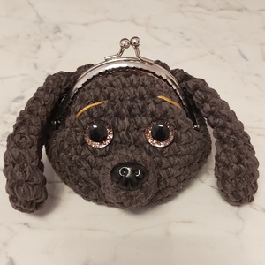 Mini horgolt nagyfülű kutya pénztárca - táska & tok - pénztárca & más tok - aprópénztartó - Meska.hu