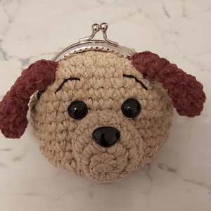 Mini horgolt kutya pénztárca - táska & tok - pénztárca & más tok - aprópénztartó - Meska.hu