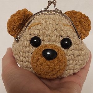 Mini horgolt mackó pénztárca, Táska & Tok, Pénztárca & Más tok, Aprópénztartó, Horgolás, MESKA