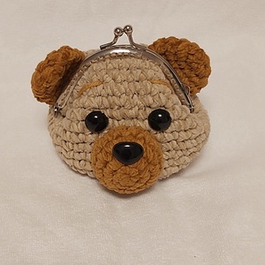 Mini horgolt mackó pénztárca - táska & tok - pénztárca & más tok - aprópénztartó - Meska.hu