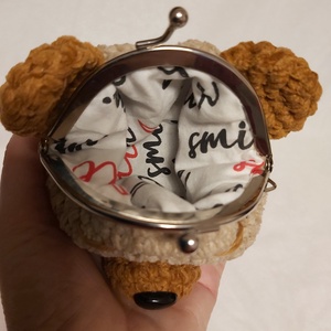 Mini horgolt mackó pénztárca - táska & tok - pénztárca & más tok - aprópénztartó - Meska.hu