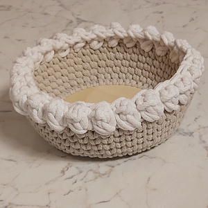 Horgolt tulipános kosár - otthon & életmód - tárolás & rendszerezés - tárolókosár - Meska.hu