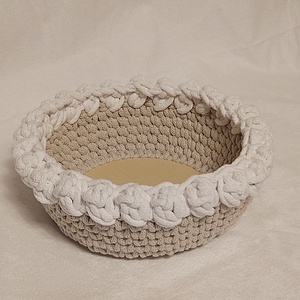 Horgolt tulipános kosár - otthon & életmód - tárolás & rendszerezés - tárolókosár - Meska.hu