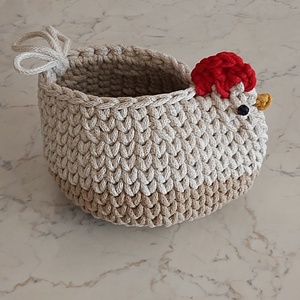 Horgolt tyúkocska kosár - Meska.hu