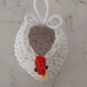 Horgolt kicsi csibe kosár - otthon & életmód - tárolás & rendszerezés - tárolókosár - Meska.hu