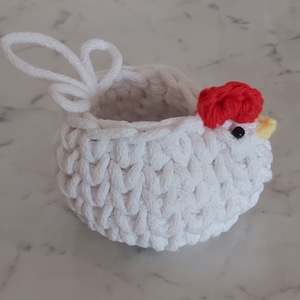 Horgolt kicsi csibe kosár - Meska.hu