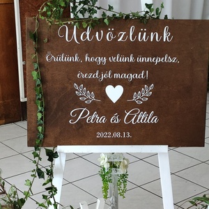 Üdvözlő tábla esküvőre - PLT1501 - Meska.hu