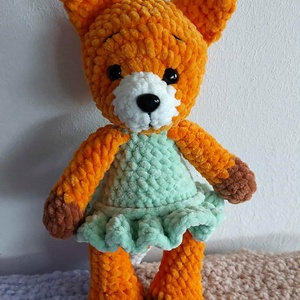 Huncutka - horgolt róka 28 cm, Játék & Sport, Plüssállat & Játékfigura, Róka, Horgolás, Varrás, MESKA