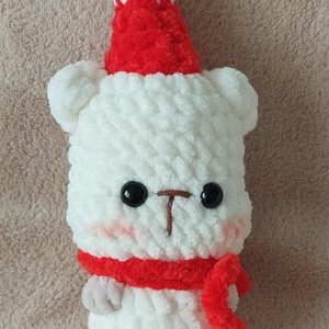 Karácsonyi maci - horgolt, 18 cm, Játék & Sport, Plüssállat & Játékfigura, Maci, Horgolás, Varrás, MESKA