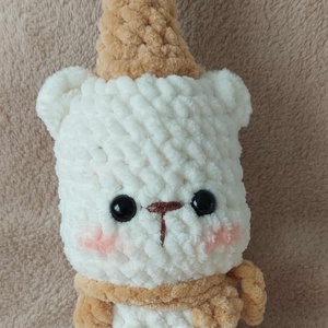 Karácsonyi maci - horgolt, 18 cm - játék & sport - plüssállat & játékfigura - maci - Meska.hu