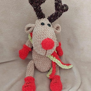 Horgolt Réni - 32 cm+az agancs, Játék & Sport, Plüssállat & Játékfigura, Nyuszi, Horgolás, Varrás, MESKA