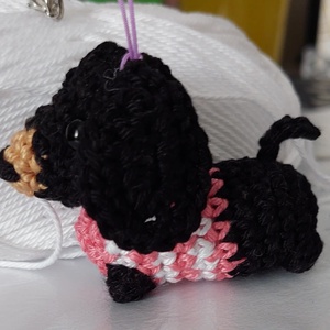 Horgolt tacskó, Táska & Tok, Kulcstartó & Táskadísz, Kulcstartó, Horgolás, Varrás, MESKA