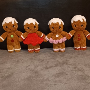 Horgolt mézeskalácsok, Karácsony, Karácsonyi lakásdekoráció, Karácsonyi manók, figurák, Horgolás, MESKA