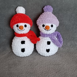 Horgolt hóember - karácsony - karácsonyi lakásdekoráció - karácsonyi manók, figurák - Meska.hu