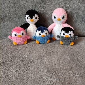 Horgolt pingvin család  - Meska.hu