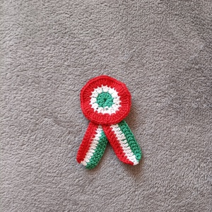 Horgolt kokárda- nagy(10 cm), Esküvő, Kiegészítők, Kitűző, Horgolás, MESKA