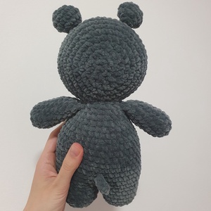 Horgolt amigurumi plüss szürke víziló - játék & sport - plüssállat & játékfigura - más figura - Meska.hu