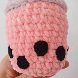 Horgolt amigurumi plüss cicás bubble tea - játék & sport - plüssállat & játékfigura - cica - Meska.hu