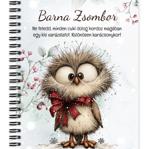 Személyre szabható - Cuki téli bagoly masnival mintás A6-os füzet, Otthon & Életmód, Papír, írószer, Jegyzetfüzet & Napló, , MESKA