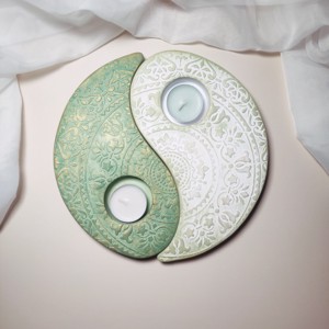 Jin Jang mécsestartó - otthon & életmód - gyertya, illat, aroma - mécses és mécsestartó - Meska.hu