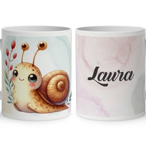 Névvel kérhető - Tündéri kis csiga mintás bögre, Otthon & Életmód, Konyhafelszerelés, tálalás, Tálalás, Bögre & Csésze, , MESKA