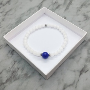 Jáde és Lapis lazuli ásványkarkötő nemesacél köztessel - ékszer - karkötő - ásványkarkötő - Meska.hu