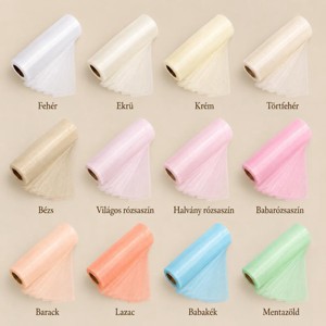 Szegély nélküli organza tekercs 12 cm � 10 m � világos és pasztell árnyalatok - Meska.hu