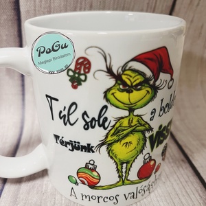 Grinch bögre - otthon & életmód - konyhafelszerelés, tálalás - tálalás - bögre & csésze - Meska.hu