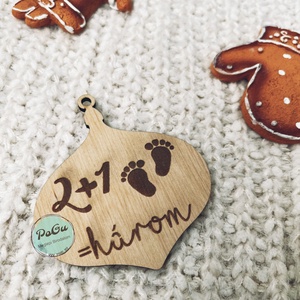 Család leszünk karácsonyfa dísz, Karácsony, Karácsonyi lakásdekoráció, Karácsonyfadíszek, Gravírozás, pirográfia, MESKA