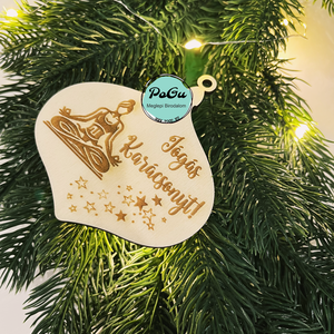 Jógás karácsonyfa dísz , Karácsony, Karácsonyi lakásdekoráció, Karácsonyfadíszek, Gravírozás, pirográfia, MESKA