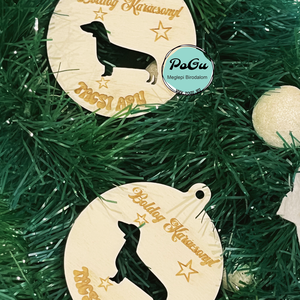 Páros tacskó karácsonyfa dísz - karácsony - karácsonyi lakásdekoráció - karácsonyfadíszek - Meska.hu