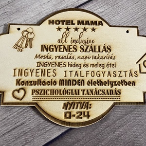 Mama hotel tábla , Otthon & Életmód, Dekoráció, Fali és függő dekoráció, Falra akasztható dekor, , MESKA