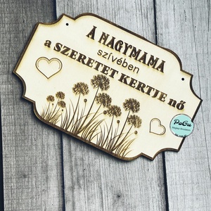 Nagymama kertje tábla , Otthon & Életmód, Dekoráció, Fali és függő dekoráció, Falra akasztható dekor, , MESKA